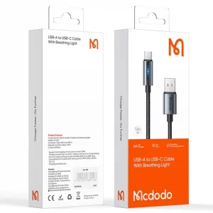 کابل سوپر فست شارژ یو اس بی به تایپ سی 100 وات 6 آمپر 1.2 متری مک‌دودو