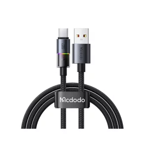 کابل شارژ و انتقال داده مک‌دودو CA-8180 LED با توان 100 وات و جریان 6 آمپر، دارای 7 چراغ رنگی