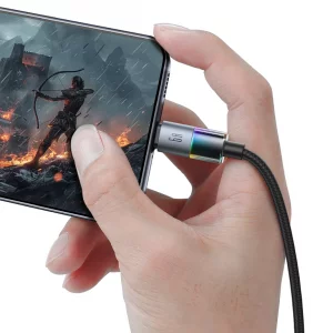 کابل سوپر فست شارژ 100W مک‌دودو CA-8180 با چراغ‌های رنگی، ایده‌آل برای شارژ سریع گوشی و تبلت