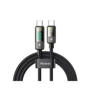 کابل سوپر فست شارژ هوشمند دو سر تایپ‌سی 100 وات 1.2 متری مک دودو Mcdodo Digital Pro Auto Power Off Type-C to Type-C CA-3610