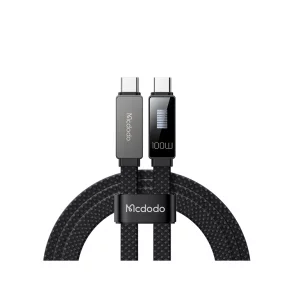 خرید کابل شارژ سریع مک‌دودو CA-4470 Type-C به Type-C با توان 100 وات، سوپر فست شارژ و نمایشگر LED ریتمیک