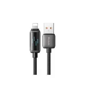 کابل شارژ سریع آیفون مک‌دودو CA-5250 | کابل لایتنینگ 3 آمپر با نمایشگر LED هوشمند و بدنه مقاوم