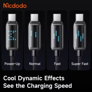 کابل شارژ فوق سریع مک‌دودو CA-4250 Type-C با گارانتی iDigi، توان 100 وات و دوام بالا