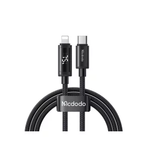 خرید کابل شارژ سریع مک‌دودو CA-7990 تایپ‌سی به لایتنینگ با توان 36 وات، نمایشگر دیجیتال و طول 1.2 متر