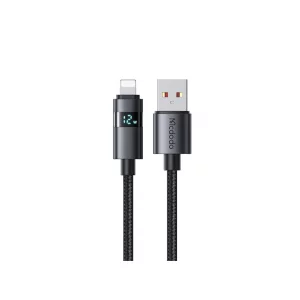 کابل شارژ سریع آیفون مک‌دودو CA-6490 | لایتنینگ 3 آمپر با نمایشگر دیجیتال و کارپلی