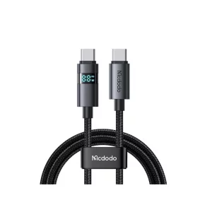 خرید کابل شارژ سریع مک‌دودو CA-5610 تایپ‌سی به تایپ‌سی با توان 100 وات، نمایشگر دیجیتال و پشتیبانی از کارپلی