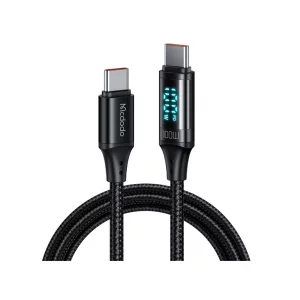 کابل تایپ‌سی مک‌دودو CA-1100، شارژ سریع ۱۰۰ وات، نمایشگر دیجیتال و انتقال داده، طول 1.2 متر - خرید اورجینال از iDigi