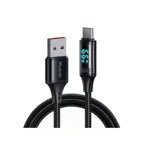 کابل تایپ‌سی مک‌دودو CA-1080 | شارژ سریع ۶۶ وات + نمایشگر دیجیتال | انتقال دیتا | ۱.۲ متر