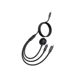 کابل ۳ کاره مک‌دودو CA-4940 | شارژ سریع ۱۰۰ وات + Type-C + Lightning + وایرلس | ۱.۲ متر