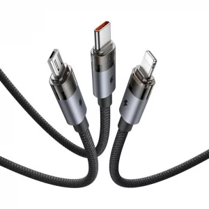 کابل مک‌دودو CA-7260، بهترین انتخاب برای شارژ دستگاه‌های مختلف با تایپ سی، لایتنینگ و میکرو، توان 100 وات و طول مناسب