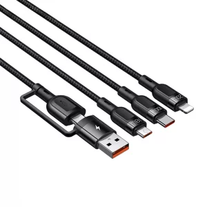 کابل شارژ چندکاره مک‌دودو CA-8800، توان ۱۰۰ وات، تایپ سی، لایتنینگ و میکرو، طول 1.2 متر - عرضه شده در iDigie