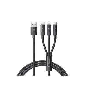 کابل شارژ چندکاره مک‌دودو CA-5790، جریان ۳ آمپر، تایپ سی، لایتنینگ و میکرو، شارژ سریع و انتقال داده، طول 1.2 متر - عرضه شده در iDigie