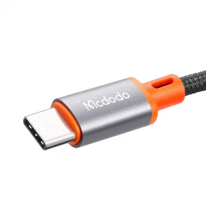 کابل فنری مک‌دودو CA-0900، کابل USB-C به AUX با صدای HiFi، طول 1.8 متر