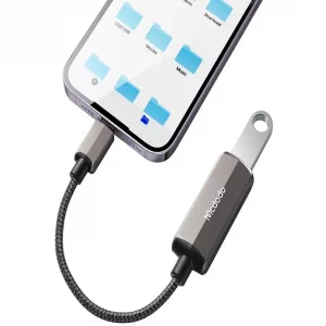 آداپتور OTG مک دودو CA-2690، تبدیل لایتنینگ به USB-A و لایتنینگ با قابلیت اتصال هارد 2 ترابایت و شارژ سریع آیفون