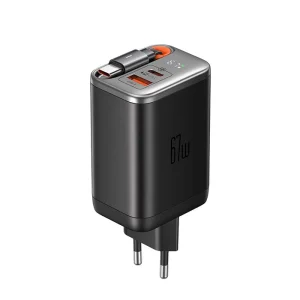 شارژر 3 پورت 67W مک دودو CH-4100 GaN | آداپتور لپ‌تاپ با کابل Type-C جمع‌شونده