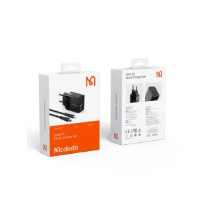 شارژر دیواری 20 وات مک دودو مدل CH-1952 | دو پورت فست شارژ با کابل تایپ‌سی به لایتنینگ
