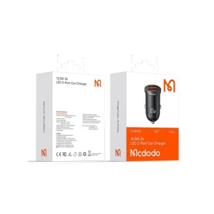 شارژر فندکی مک‌دودو CC-2950، توان 15.5 وات با 2 پورت USB برای شارژ همزمان