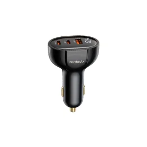 شارژر فندکی مک‌دودو CC‑4450 | با ۳ پورت ۱۲۸ وات + PD/QC، فست شارژ، نمایشگر دیجیتال