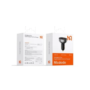 شارژر فندکی مک‌دودو CC-4450، شارژر 3 پورت با توان 128 وات، پشتیبانی از PD/QC، فست شارژ و نمایشگر دیجیتال