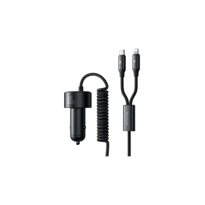 شارژر فندکی مک‌دودو CC‑0370 | با 2 پورت ۱۲۰ وات + کابل Type‑C و Lightning