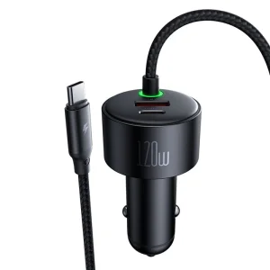 شارژر فندکی مک‌دودو CC-0370 با ۱۲۰ وات و کابل فنری Type-C & Lightning | شارژ سریع ۴ دستگاه، گارانتی و ارسال فوری | خرید از iDigie