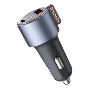 شارژر فندکی مک دودو CC-3690 با توان 75 وات، امکان شارژ لپ‌تاپ و گوشی، دارای نمایشگر (PD 45W)