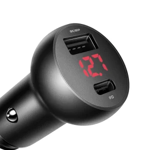 شارژر فندکی مک‌دودو CC-6810 با توان 30 وات، دارای ۲ پورت، ۵ آمپر PD و نمایشگر دیجیتال