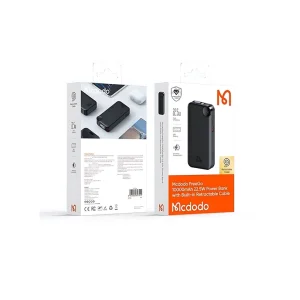 تصویر پاوربانک مک‌دودو MC-3860 توان ۲۲.۵ وات | ۱۰۰۰۰ میلی‌آمپر + کابل تایپ سی همراه