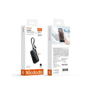پاوربانک مک‌دودو MC-7800، شارژر همراه با توان 22.5 وات و ظرفیت 5000 میلی‌آمپر با کابل داخلی Lightning و USB-C