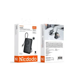 تصویر پاوربانک مگ‌سیف 10000 مک‌دودو MC-6320 | شارژ سریع 20W + استند تاشو + کابل همراه.