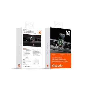 تصویر هولدر وایرلس مک‌دودو CH-3000 | شارژر ۱۵ وات، کابل جمع‌شونده و ضدلرزش.