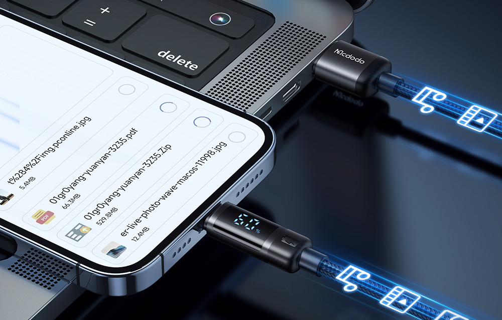 کابل شارژ و انتقال داده فست یو اس بی به لایتنینگ 3 آمپر 1.2 متری مکدودو