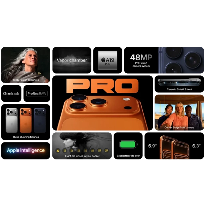 آیفون ۱۷ پرو مکس ۱ ترابایت با رم ۱۲، تک سیم کارت و eSim، نسخه ZAA.