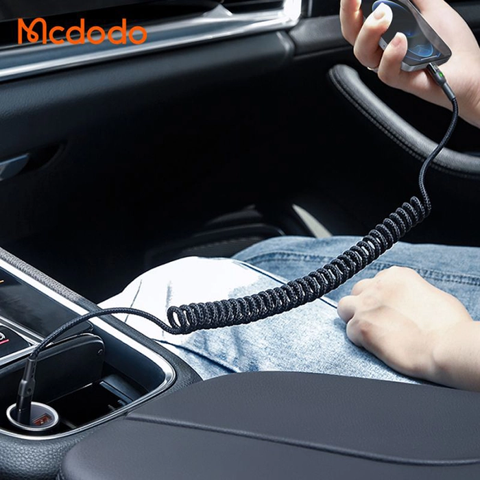 کابل شارژ و انتقال داده فنری مک‌دودو CA-1960، ایده‌آل برای شارژ سریع 36 وات و انتقال داده با طول 1.8 متر برای آیفون