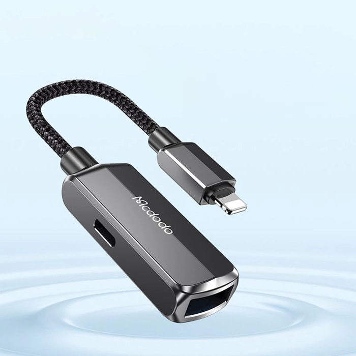 مبدل OTG مکدودو CA-2690 با قابلیت اتصال هارد دیسک تا 2 ترابایت به آیفون و شارژ سریع همزمان