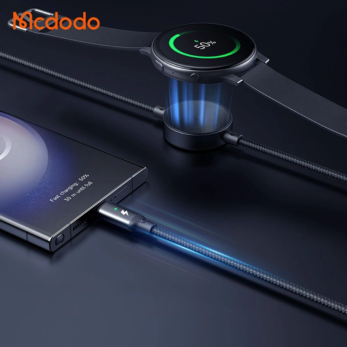 کابل فست شارژ مکدودو CA-4170، ایدهآل برای شارژ Galaxy Watch و دستگاههای دیگر با توان 60 وات و طول 1.5 متر