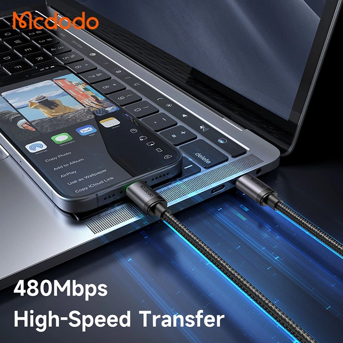 کابل شارژ سریع مکدودو CA-4410، تجربه شارژ سریع و مطمئن با توان 60 وات، جریان ۳ آمپر و طول 1 متر