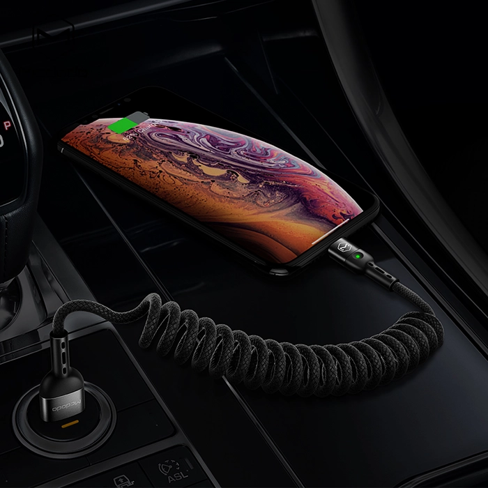 کابل شارژ فنری مکدودو CA-6410، تجربه شارژ سریع و مطمئن آیفون با طول 1.8 متر