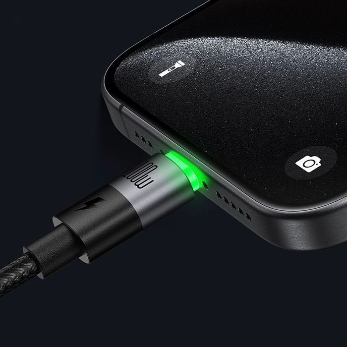 کابل تایپسی دوکاره مکدودو CA-6700، فست شارژ ۱۰۰ وات، دو خروجی لایتنینگ و تایپسی، طول 1.5 متر