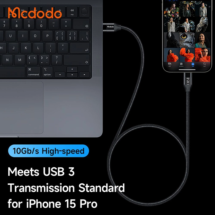 کابل تایپ‌سی مک‌دودو CA-7132، راه‌حل مطمئن برای فست شارژ و انتقال داده با توان 100 وات، سرعت 10Gbps و طول 1.2 متر