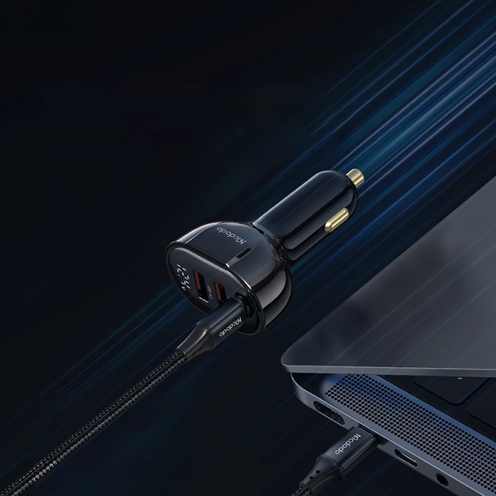 شارژر فندکی مکدودو CC-4450، ایدهآل برای شارژ سریع و همزمان 3 دستگاه در خودرو با PD/QC و نمایشگر دیجیتال