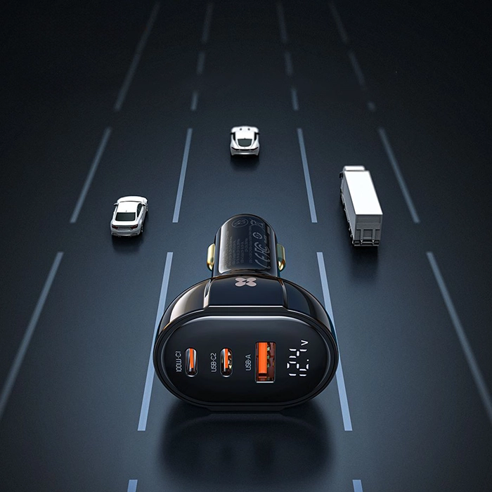 شارژر فندکی مکدودو CC-4450، با ۳ پورت، PD/QC، فست شارژ و نمایشگر دیجیتال در خودرو