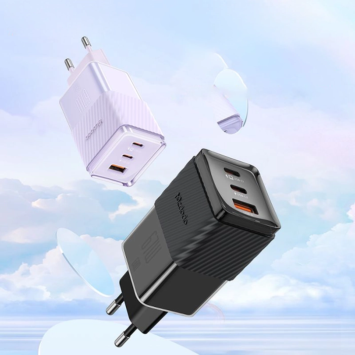 شارژر دیواری و آداپتور لپتاپ مکدودو CH-1501، توان 67 وات با فناوری GaN5، 3 پورت، مینی و فست شارژ