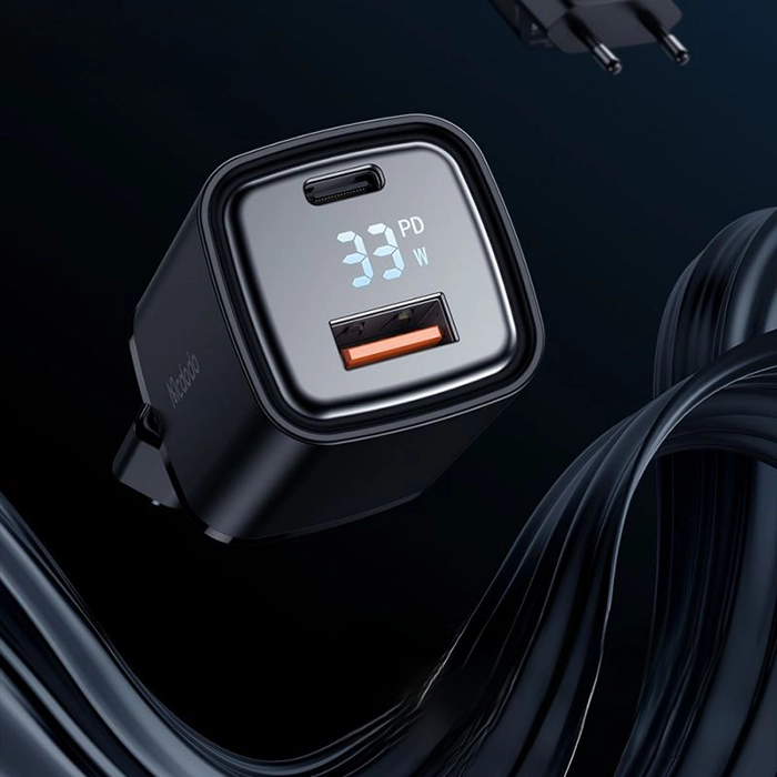 شارژر دیواری 33 وات مک‌دودو CH-1701، راه‌حل مناسب برای شارژ سریع با دو پورت PD و QC، نمایشگر دیجیتال و محافظ هوشمند