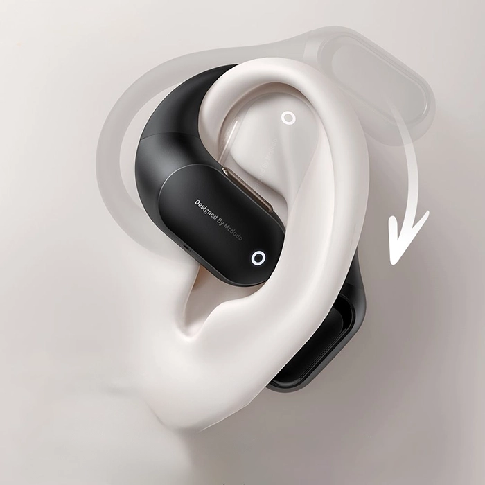 هندزفری القایی مک دودو HP-007 با طراحی گوش باز، ایمنی بالا، ضدآب و مناسب برای فعالیت‌های ورزشی.webp