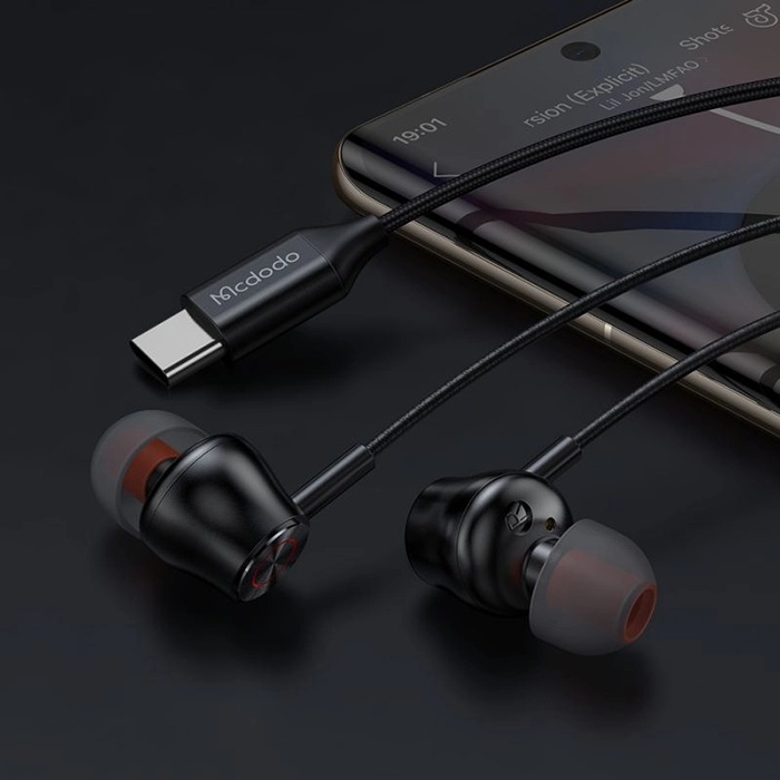 هندزفری سیمدار Type-C مک دودو HP-3490 با کیفیت صدای Hi-Res و DAC برای لذت بردن از موسیقی با جزئیات بیشتر