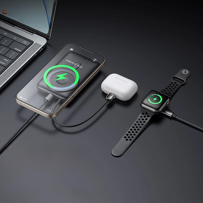 پاوربانک مگسیف 10000 مکدودو MC-6320، با استند تاشو، کابل همراه و شارژ سریع 20W برای شارژ آسان دستگاههای شما