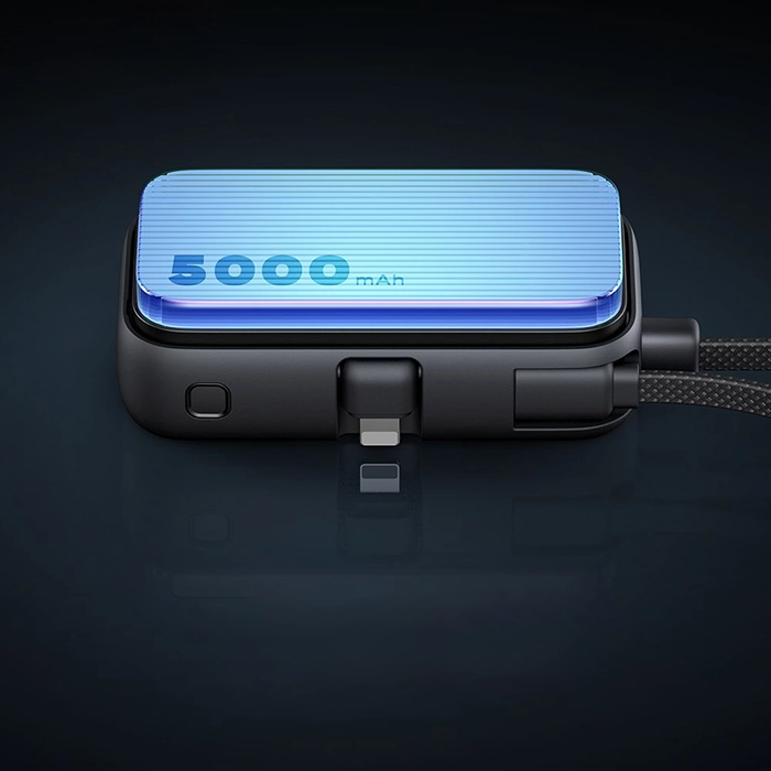 تصویر پاوربانک مکدودو MC-7800 | توان 22.5 وات، 5000mAh + کابل داخلی Lightning و Type-C