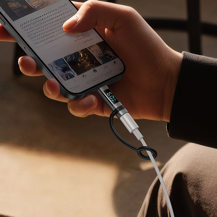 آداپتور لایتنینگ به USB-C مک دودو OT-0180، نمایش توان دیجیتال تا ۶۰ وات