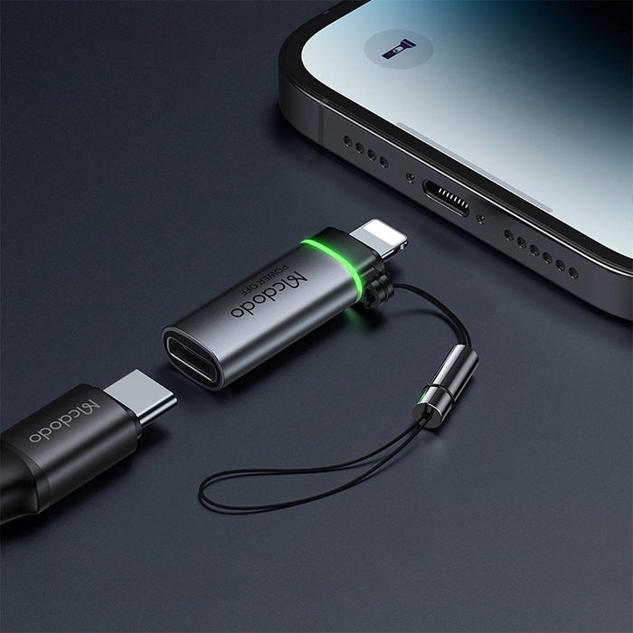 آداپتور USB-C به Lightning مک دودو OT-2590، با قابلیت شارژ سریع PD 36 وات و قطع کن اتوماتیک برای ایمنی بیشتر